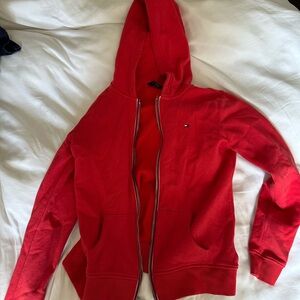 Tommy Hilfiger Red Zip Up Hoodie! [unisex]